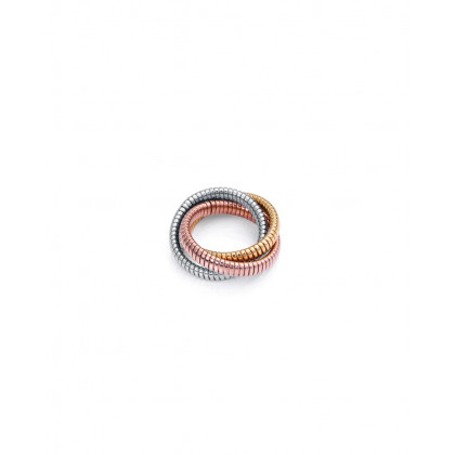 Anillo acero tricolor