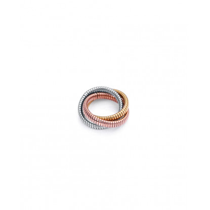 Anillo acero tricolor