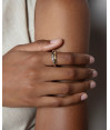 Tres anillos de mujer enlazados de acero en tres tonos Tres anillos de mujer enlazados de acero en tres tonos