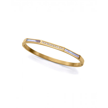 Pulsera de mujer de acero Ip dorada rígida