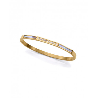 Pulsera de mujer de acero Ip dorada rígida