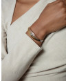 Pulsera rígida de mujer de acero en tres tonos Pulsera rígida de mujer de acero en tres tonos