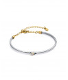 Pulsera de acero con IP dorado y un diamante Pulsera de acero con IP dorado y un diamante