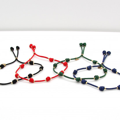 copia de Pulsera 7 nudos de la suerte,  en plata bañada en oro