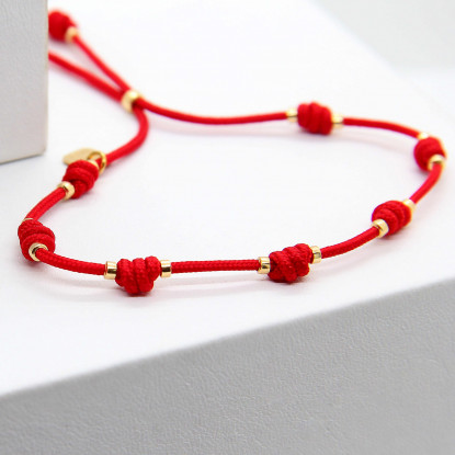 copia de Pulsera 7 nudos de la suerte,  en plata bañada en oro
