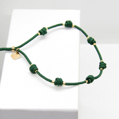 copia de Pulsera 7 nudos de la suerte,  en plata bañada en oro