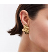 Pendientes cortos hoja en Plata de Radiance