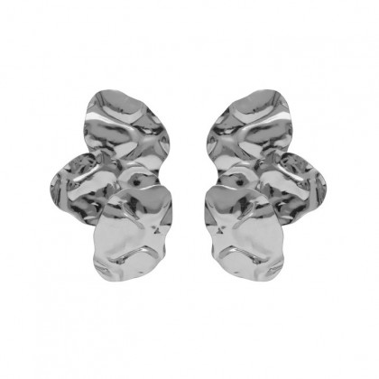 Pendientes cortos hoja en Plata de Radiance
