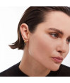 Pendientes aro lágrima cristal negro en Plata baño Oro de Noise Pendientes aro lágrima cristal negro en Plata baño Oro de Noise