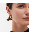 Pendientes aro y plata bañado en oro. Tamaño del motivo de 3,5x2cm de la colección Noise Pendientes aro y plata bañado en oro. Tamaño del motivo de 3,5x2cm de la colección Noise