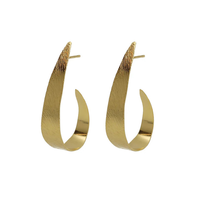 Pendientes aro y plata bañado en oro. Tamaño del motivo de 3,5x2cm de la colección Noise Pendientes aro y plata bañado en oro. Tamaño del motivo de 3,5x2cm de la colección Noise