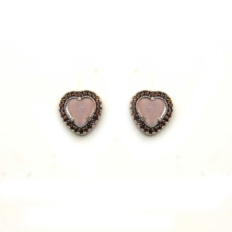 Pendiente plata de botón corazón Pendiente plata de botón corazón