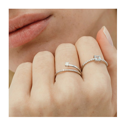 Anillo NOMAD Oro Blanco 18K diamantes