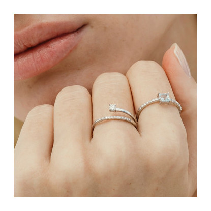 Anillo NOMAD Oro Blanco 18K diamantes