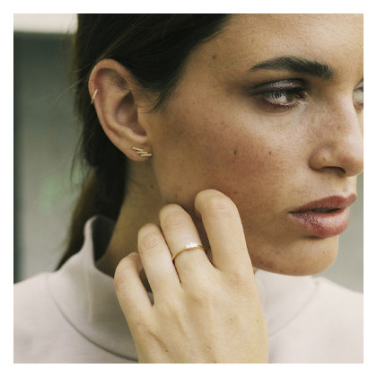 Anillo Oro Degrade Diamantes Baguette