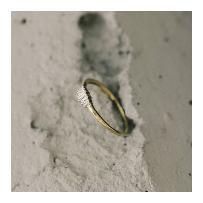 Anillo Oro Degrade Diamantes Baguette