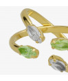 Anillo ajustable cruz cristal en plata baño oro de parís Anillo ajustable cruz cristal en plata baño oro de parís