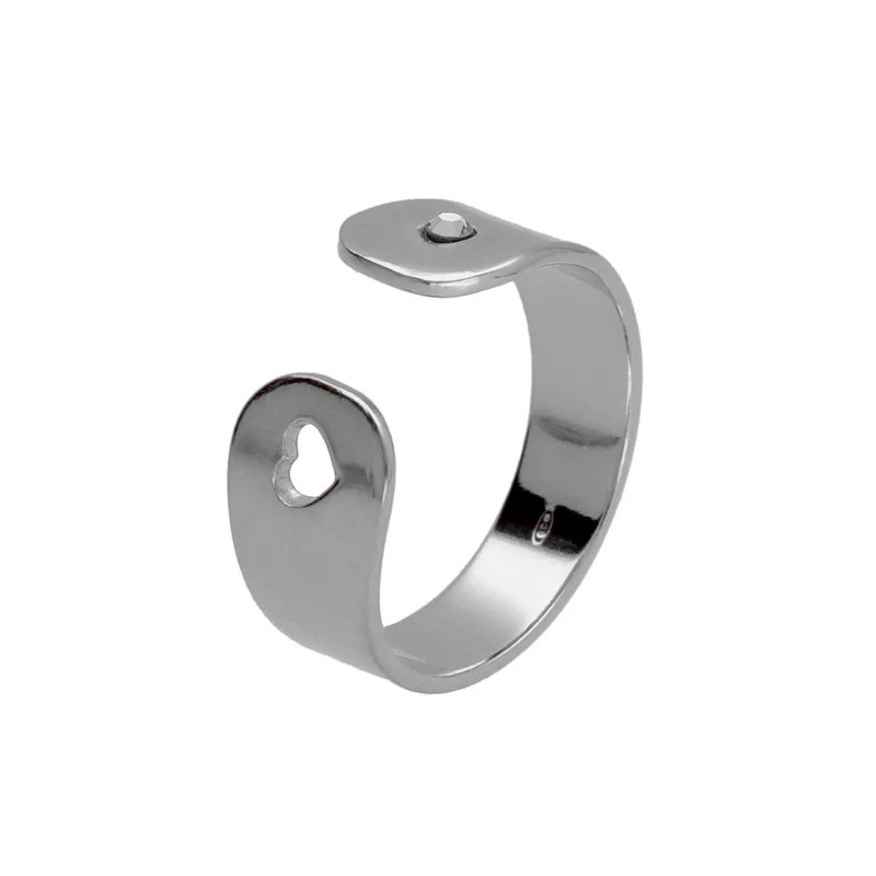 Anillo ajustable corazón cristal blanco en plata de sincerely Anillo ajustable corazón cristal blanco en plata de sincerely