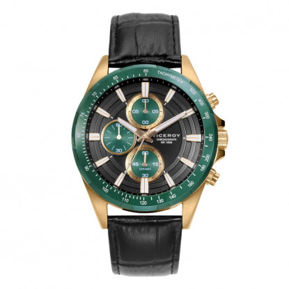 Reloj de hombre magnum Viceroy caja de acero en ip dorado y correa de