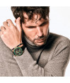 Reloj de hombre magnum Viceroy caja de acero en ip dorado y correa de piel negra Reloj de hombre magnum Viceroy caja de acero en ip dorado y correa de piel negra