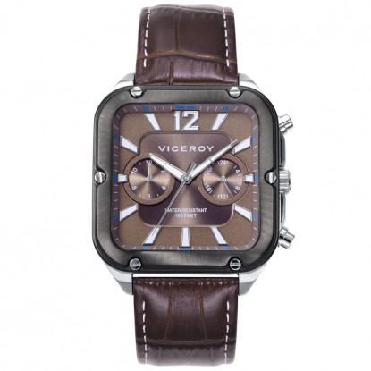 Reloj de hombre magnum Viceroy caja bicolor y correa de piel marrón